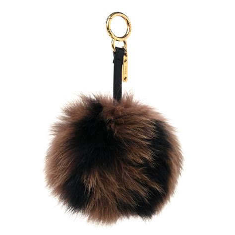 fendi fox fur pom pom bag charm